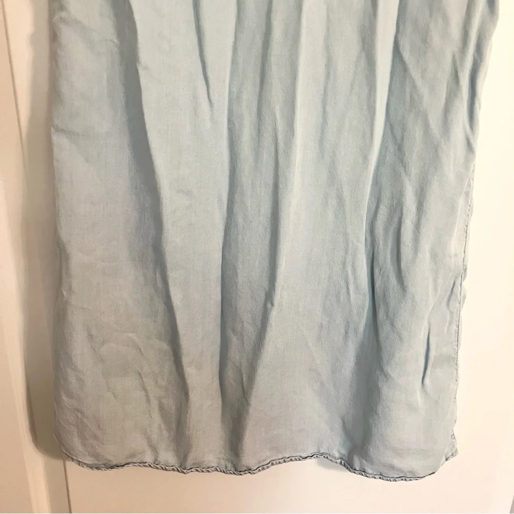 Forever 21 Chambray Shift Dress Light-Wash Denim Mini Shirt Dress‎ Women’s Sz S - Picture 8 of 9